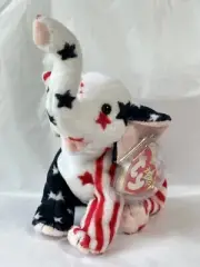 TY Beanie Baby Elephant Red White Blue Righty 2000 Republican Plush