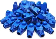 100 Pcs Cat5e Cat6 Cat6a Cat6e Ethernet Network Cable Boot, Cable Connector Plug, Shielded RJ45 Connector Plugs (Blue)