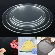 Cake Boards Base 10~30cm Acrylic Clear Round Disc Anti-Crack Pastry Serving Tray