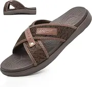[ONCAI] Mens orthotic cross slides ultralight soft cushioning sport sandals with plantar fasciitis arch support all season slippers for indoor