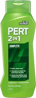 Pert Plus Classic clean 2 in 1 Shampoo and Conditioner For Normal Hair by Pert Plus for Unisex - 25.4 oz Shampo, 750 ml