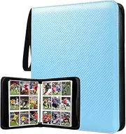 9 Pocket Card Binder, Premium Zip Trading Card Binder, 900 Double Sided Pocket PU Collection, Collector Album, Card Folder for MTG, TCG, Sports Cards (Baby Blue)