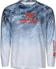 [Mossy Oak] Men's Standard Patriotic Fishing Shirts Long Sleeve with Sun Protection