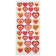 Glitter Red Pink Gold Flourish Hearts Stickers Planner Supply Valentine's Day