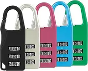 Linkidea 5 Packs Backpack Locks Zipper, Mini Combo Luggage Small Zipper Locks, Multi-Purpose with 3 Digit Password for Backpack Baggage Outdoor Camping