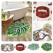 Bath Mat For Bathroom Green Boho Bathroom Rugs Non Slip Cute Leaves Small Bath