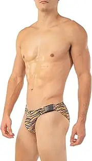 [Gary Majdell Sport] Men’s Bikini Swimsuit with Side Buckle - Available in Shiny Tricot, Liquid Metallic, and Prints