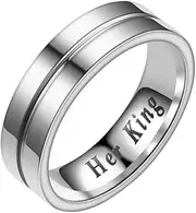 [Bigood] Lovers I LOVE YOU Cubic Zircon Stainless Steel Ring Wedding Engagement Bands for Women Men,Gold,Silver