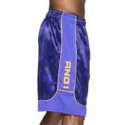 AND1 Men's XL Basketball Shorts Gym Workout Purple Gold Dazzle Shiny Silky Glanz