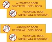 Luimode 4 Pack Do Not Touch Automatic Door Sticker - Driver Will Open Door Sign - Self Adhesive Vinyl Warning Signs for Business, Indoor, Outdoor, Yard, Home