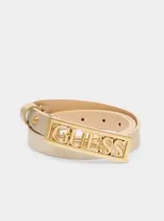 GUESS Gold Mildred Adjustable Belt Size: Large, Faux Leather