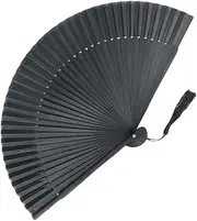 LIFKOME Elegant Men's Hand Fan Black Silk Gentleman Elegant Handheld Fan Large Chinese Style Fan Summer Present