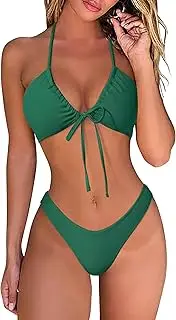 DOULAFASS Women's Bikini Set Sexy Bikini Brazilian Style Low Waist String Triangle 2-Piece Bikini