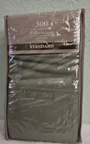 Home Trends Standard Pillowcase Set of 2 Cotton 300Thread Ct Sherwood Sage