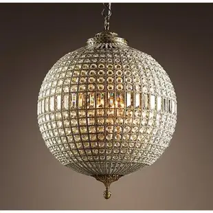 美國古典美式鄉村客廳吊燈臥室餐廳歐式別墅北歐圓球水晶過道燈具
