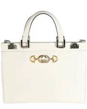 Gucci White Leather Medium Zumi Top Handle Bag (Authentic Pre-Loved)