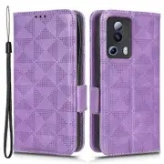 For Xiaomi 13 Lite/Civi 2 5G Leather Phone Wallet Case Triangle Pattern Stand Smartphone Cover