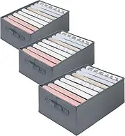 [LENAOBEN] Wardrobe Organiser, Wardrobe & Space-Saving - Wardrobe Organiser System for Jeans, Trousers, Shirts, Jumpers, Leggings, Underwear (32 x 25 x 17 cm, 9 Compartments)