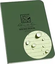 Rite in the Rain Weatherproof Soft Cover Pocket Notebook, 3.5" x 5", Green Cover, Universal Pattern (No. 954)