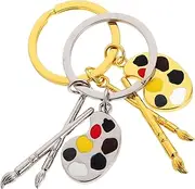 [LIFKOME] 2Pcs Artistic Key Pendant Chic Shaped Keychain for Bags and Cars Creative Golden and Silver Key Rings Art Enthusiasts and Friends
