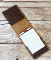 12x16cm writing paper pad Notepad holder pen bag Note cover Leather brown Y135