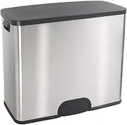 White Magic Smart Bin Duo – 46L, Toe Tap Operation, Dual 23L Bins for Recycling & General Waste, Soft Close Lid, Stainless Steel, Fingerprint-Free, Battery-Powered with 10,000 Cycles, 1-Year Warranty