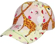 [YANYU] Giraffe Heart Flower Butterfly Print Adjustable Snapback Hat Baseball Cap Comfortable and Stylish for Men and Women Black, Black, One Size