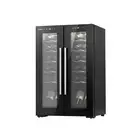 Devanti Wine Cooler Fridge Compressor Dual Zone Cellar Chiller 24 Bottles Black