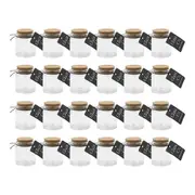 24PK Glass & Co Courtney Glass Jar Herb/Tea Container w/ Cork Lid Clear 65ml