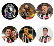 COLLINGWOOD Magpies Badges (6 Pack)