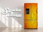 Yellow Orange Sun Design Fridge Freezer Wrap Side Door Vinyl Decal