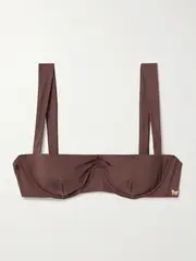 [Kiki de Montparnasse] Kiki de Montparnasse - La Sirene Underwired Balconette Bikini Top - Chocolate - x small x small Brown