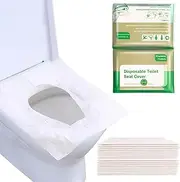 60Pcs Disposable Toilet Seat Covers, Flushable Travel Toilet Seat Covers for Adults Kids Potty Training, Travel Essential Accessories for Airplane, Road Trips, Camping