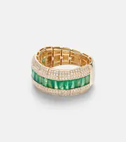[Shay Jewelry] Shay Jewelry 18kt gold ring with emeralds and diamonds US 7 gold