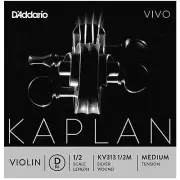 D'Addario Kaplan Vivo Violin D String, 1/2 Scale, Medium Tension