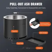 28cm Stainless Steel Smokeless Fire Pit with Complete Burning and Easy Cleaning