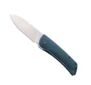 Petrified Fish Folding Knife Blue Micarta Handle K110 Spear Point PFE05-SBMS