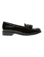 [Sandler] Preppy Loafers in Black Crinkle Patent