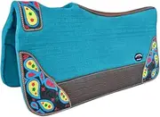 Horse 32" x 30" Western Contoured Wool Felt Therapeutic Saddle Pad Black 39219