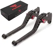 FXCNC Racing Long Brake Clutch Levers for Yamaha FZ-10/MT-10 XSR 700 ABS 2016-2018, FJ-09/MT-09 Tracer 15-18, FZ-09/MT-09/SR FZ-07/MT-07 14-18, FZ1 FAZER 06-15, FZ8 11-15, FZ6R 09-15, FZ6 FAZER 04-10 Black Lever with Red Adjuster