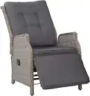 Gardeon Recliner Chair Wicker Sun Lounger Reclining Chairs, Outdoor Lounge Se...