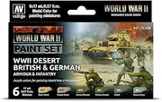 70208 Model Colour WWII Desert British & German Armour & Infantry Acrylic 6 Colour Paint Set