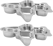 VINTORKY 304 Stainless Steel Dinner Plate Set 2pcs Divided Food Tray Food Serving Tray Lunch Plate for Boys and Girls