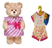 Build A Bear Lala Hooray PJs 2 Piece Set Plus Plaid Dress NEW SK1 BB 11