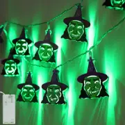 Brizled Battery Halloween Lights, 10 LED Witch String Lights, Green Halloween St