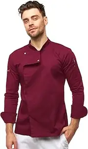 [strongAnt] Men's Chef's Jacket with DryMesh + Air Back and Sleeves - Modern Chef's Uniform Long Sleeve Including Ball Buttons