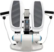 Mini Stepper with Speedometer and Step Counter, Aerobic Fitness Stepper with Ropes Exercise Arms Legs Workout