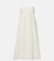 [Ulla Johnson] Ulla Johnson Marina floral cotton organdy midi dress AU 16 white