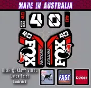 FOX style Factory 40 Fork Decals Stickers Red / white /black Laminated 2020+