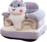 Fortuccai Kids Sofa, Fitted Toddler Fall Proof Sofa, Fabric Cute Style Kids Sofa, Portable Couch, Washable, Durable for Boys and Girls at Home (Hamster, 17.7" x 17.7" x 17.7")